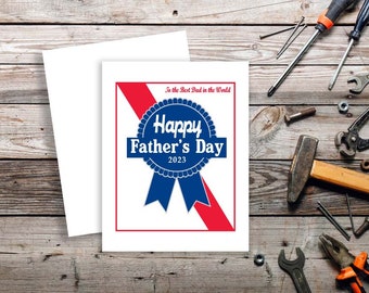 Father's Day Greeting Card | Father's Day Card | Father's Day | Father's Day PBR Card | PBR Card | PBR Card | Beer Father's Day Card | Pabst