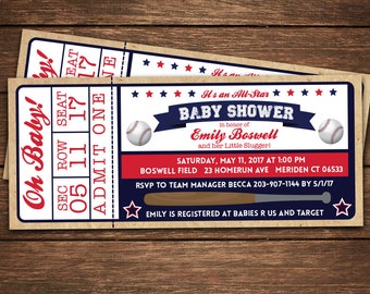 Baseball Baby Shower Uitnodiging, Baseball Uitnodiging, Baseball Baby Shower, Baby Shower Uitnodiging, Little Slugger Baby Shower, Baseball Ticket