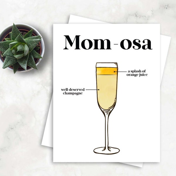 Mother's Day Greeting Card | Mother's Day Card | Mother's Day | Mom-osa Card | Mom-osa | Mom-osa Mother's Day Card | Mimosa Card