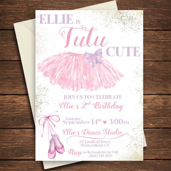 Tutu Birthday, Tutu Birthday Party, Tutu Invitation, Tutu Cute, Tutu Birthday Invitation, Ballerina Invitation, Ballerina Birthday