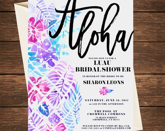 Bridal Shower Luau Invitation, Luau invitation, Bridal Shower Invitation, Bridal Shower Luau Invitation, Luau, Downloadable Invitation