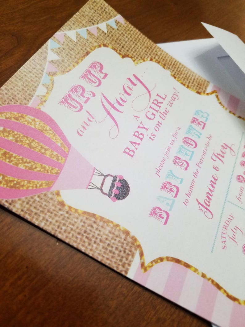 Hot Air Balloon Baby Shower Invitation Hot Air Balloon Baby Etsy