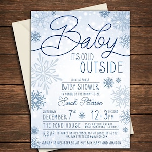 Baby it&#39;s Cold Outside Baby Shower Invitation | Baby it&#39;s Cold Outside | Baby shower invitation | Baby shower |Winter baby shower invitation