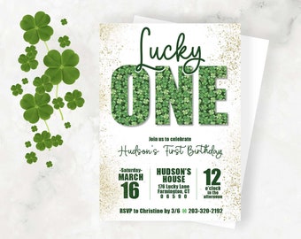 Lucky One First Birthday | Lucky One | Our Little Shamrock | St Patrick's Day First Birthday | Lucky One Invitation | Lucky One Invite