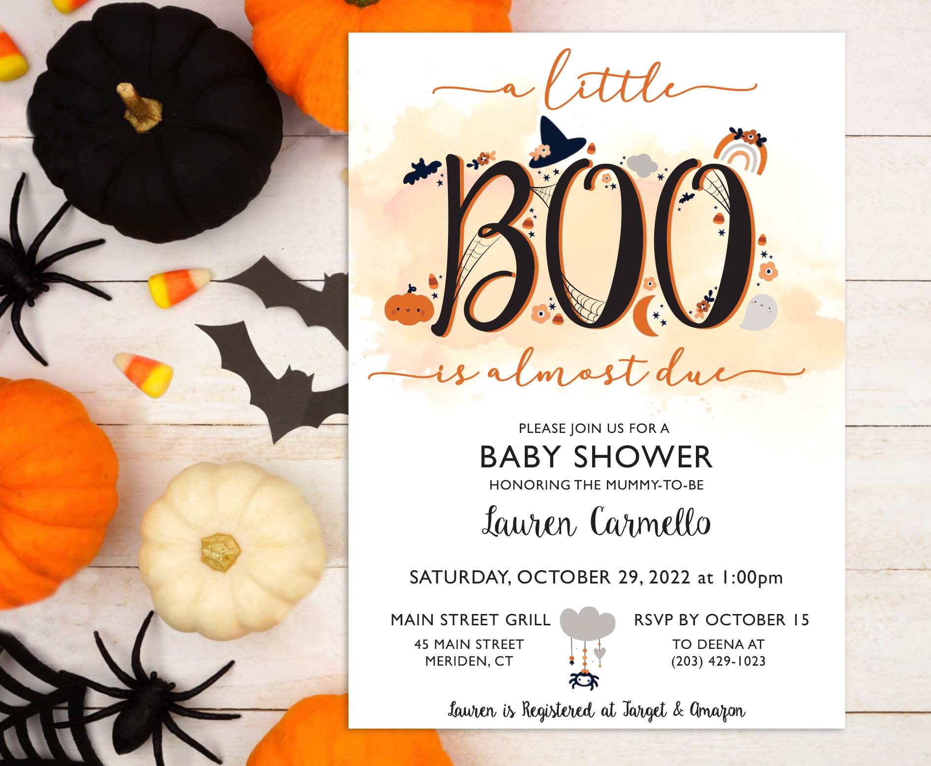 Halloween Baby Shower Halloween Baby A little Boo is almost due A little boo A little Boo Baby ShowerHalloween Baby Shower