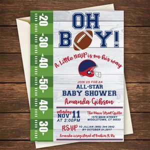 Football Baby Shower Invitation, Football Invitation, Football Baby Shower, Baby Shower Invitation,Little MVP Baby Shower, Football baby