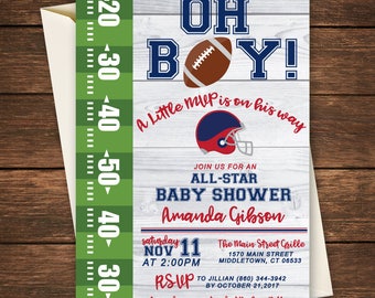 Football Baby Shower Invitation, Football Invitation, Football Baby Shower, Baby Shower Invitation,Little MVP Baby Shower, Football baby