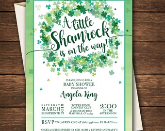 Little Shamrock Baby Shower | Shamrock Baby Shower | A Little Shamrock is on the way | Little Shamrock Invitation | Irish Baby Shower