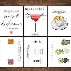 Quarantaine wenskaart | Social Distancing Card | Social Distancing | Quarantini Wenskaart | Sociale afstand | Quarantini-kaart