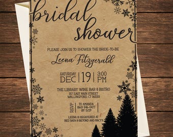 Snowflake Bridal Shower, Winter Bridal Shower, Christmas Bridal Shower Invitation, Winter Bridal Shower Invitation, Snowflake Invitation