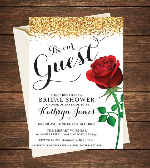 Beauty and the Beast Invitation Beauty and the Beast