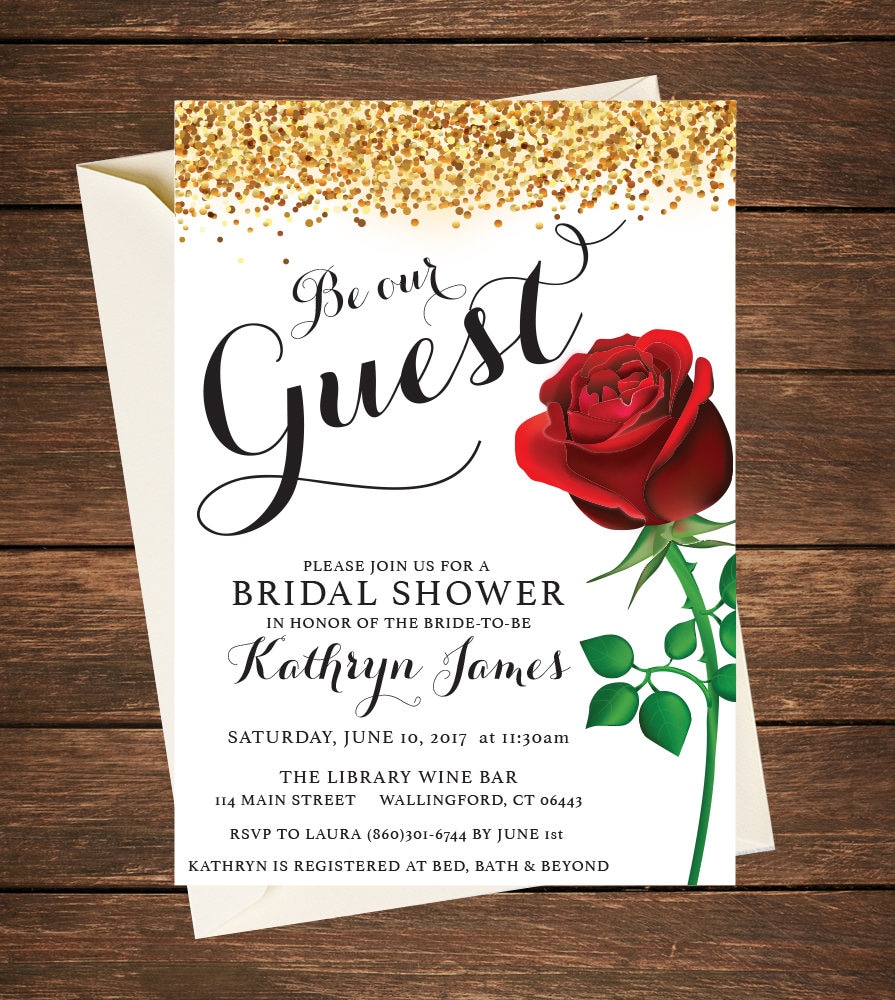 Be Our Guest Invitation Be Our Guest Bridal Shower Be Our Etsy