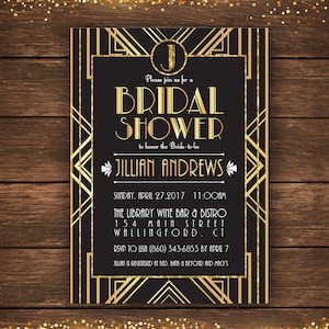 Great Gatsby Bridal Shower Invitation, Bridal Shower Invitation,Great Gatsby Bridal Shower, Gatsby Bridal Shower, Gatsby Invitation