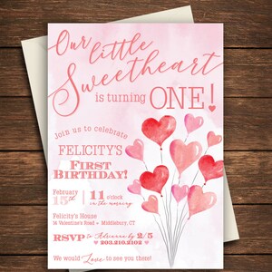 Valentine First Birthday | Our Little Sweetheart | Our Little Sweetheart is turning One |Valentine Invitation | Little Sweetheart Invitation