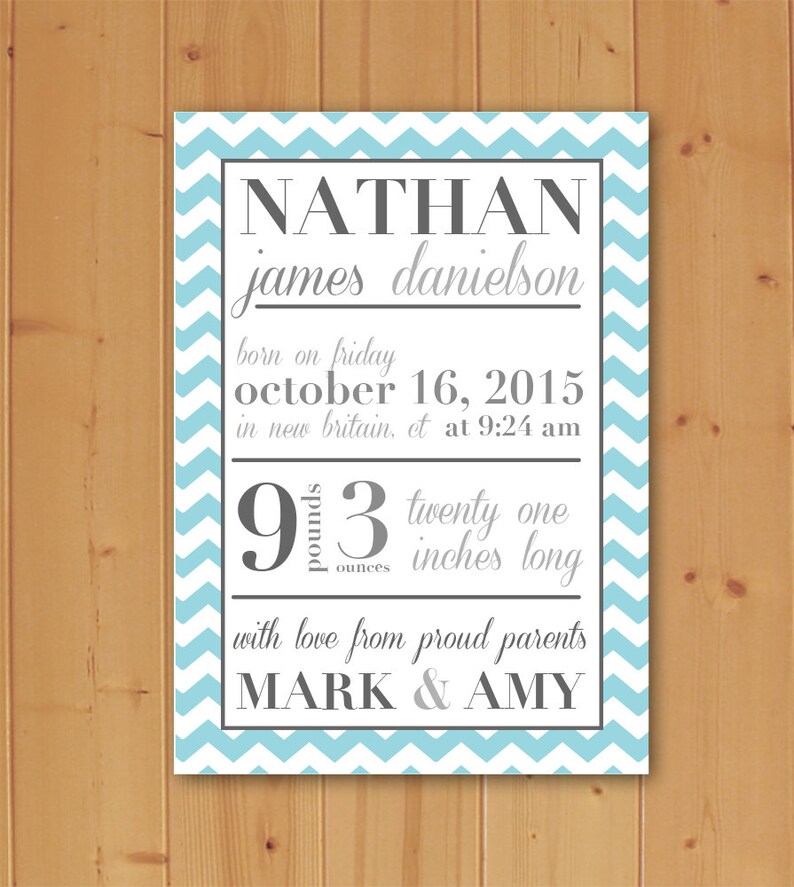 Birth Announcement Baby Birth Announcement Elegant Birth Etsy