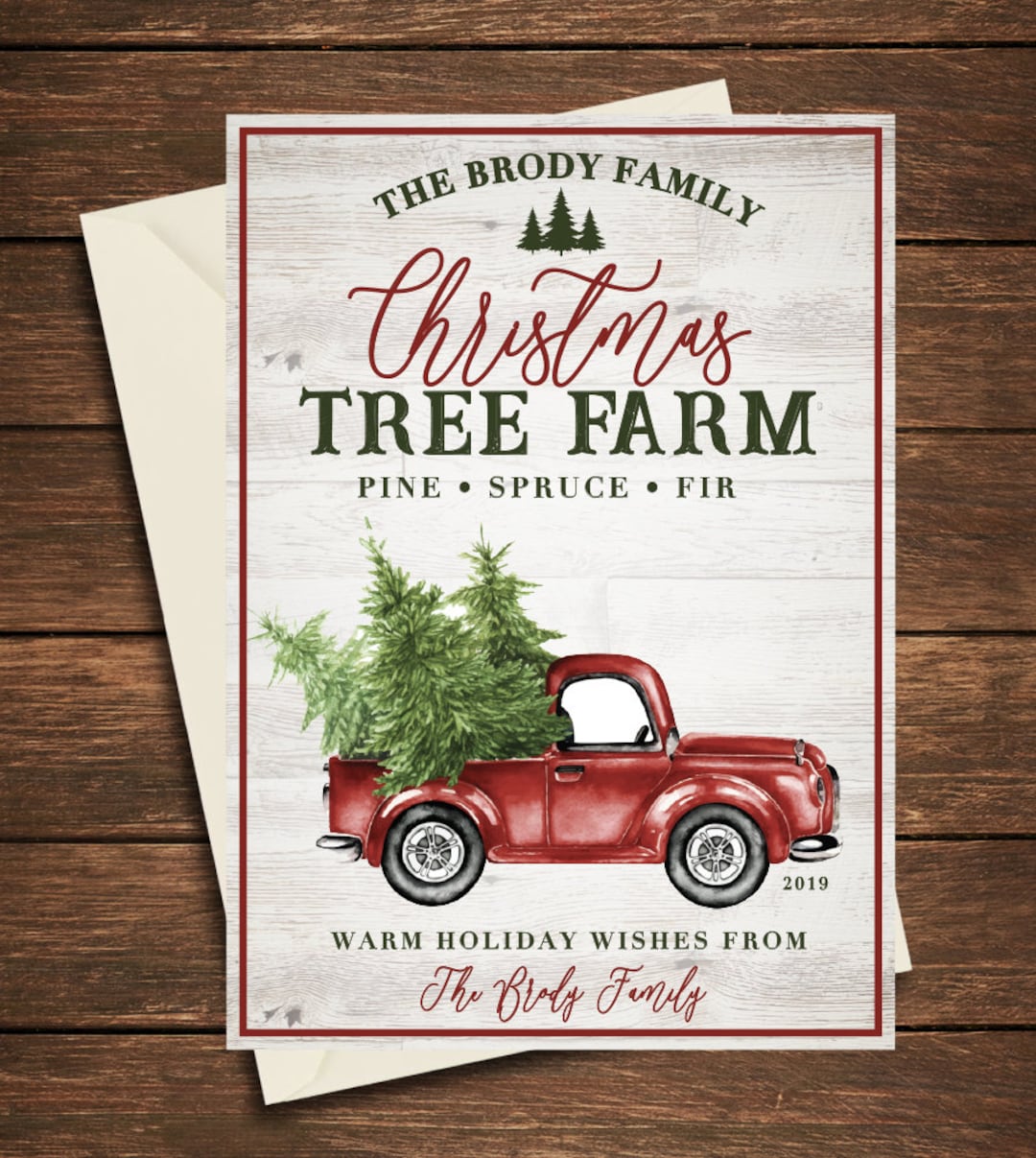 Christmas Card Christmas Tree Farm Tree Farm Christmas Card Etsy