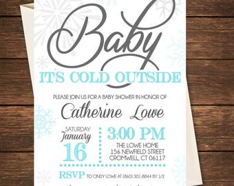 Baby it's Cold Outside Baby Shower Invitation, Baby it's Cold Outside Invitation, baby shower invitation, winter baby shower invitation