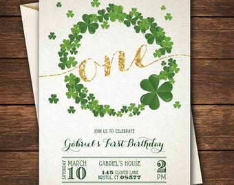 Little Shamrock First Birthday | Shamrock First Birthday | Our Little Shamrock | Little Shamrock Invitation |Irish First Birthday Invitation