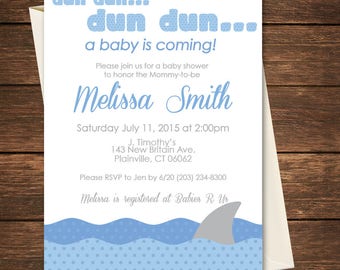 Shark Baby Shower Invitation, Shark Invitation, Shark Baby Shower, Electronic File, Baby Shower Invitation, Downloadable Invitation