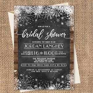 Snowflake Bridal Shower, Winter Bridal Shower, Christmas Bridal Shower Invitation, Winter Bridal Shower Invitation, Snowflake Invitation