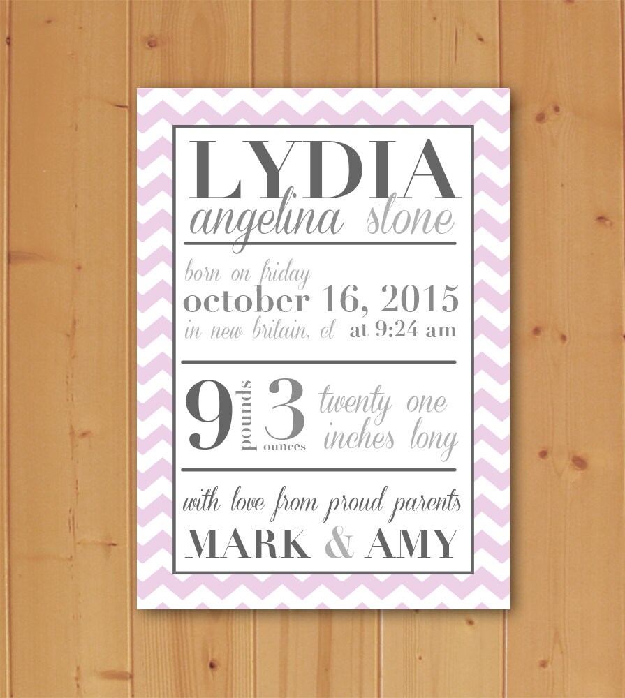 Birth Announcement Baby Birth Announcement Elegant Birth Etsy