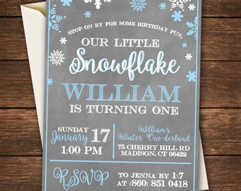 Our Little Snowflake is turning One | Our Little Snowflake invitation | Winter Onederland  Invitation | Little Snowflake Invitation