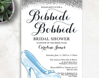 Bibbidi Bobbidi Bridal Shower Invitation | Bibbidi Bobbidi Bridal Shower | Cinderella Bridal Shower | Cinderella Bridal Shower Invitation