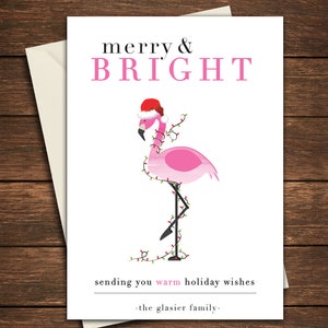 Tarjeta de Navidad Flamingo, Tarjeta de Navidad Tropical, Tarjeta Flamingo, Tarjeta de Vacaciones Flamingo, Tarjeta de Navidad de Playa, Tarjeta de Vacaciones en la Playa, Vacaciones en la Playa