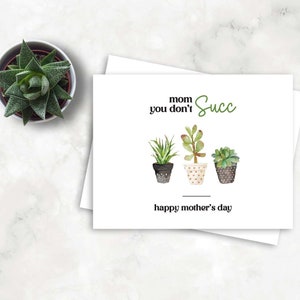 Tarjeta de felicitación del Día de la Madre / Tarjeta del Día de la Madre / Día de la Madre / Tarjeta de Planta / Tarjeta de Mamá Planta / Tarjeta del Día de la Madre con Suculentas / Tarjeta con Suculentas