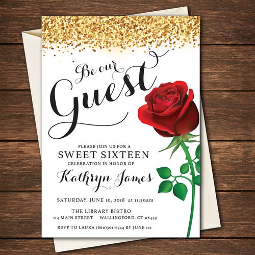 Be Our Guest Invitation Be Our Guest Sweet Sixteen Be Our - Etsy