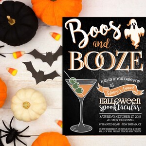 Halloween Party, Halloween Party Invitation, Boos and Booze, Halloween, Party, Halloween Invitation, Downloadable Invitation