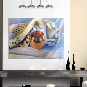Contemporary art Still life - Original Canvas oil painting by artist