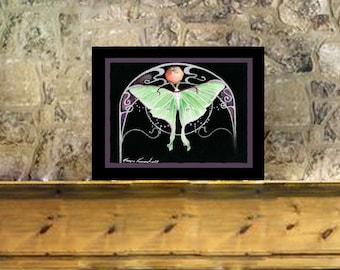 Lunar Moth Watercolor Painting, Original painting, Moth illustration, Butterfly, Wicca decor