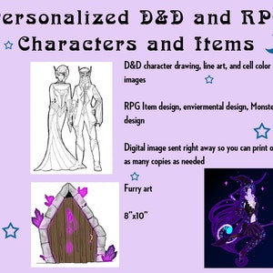 Gepersonaliseerde karakters en items - gepersonaliseerde d en d kunst - Commissie D &d kunst - Fantasie Karakter tekeningen - opdracht digitale kunst