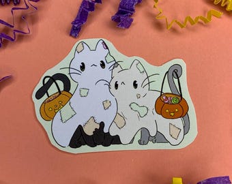Halloween Cats Spooky Ghost Sticker