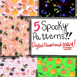 5 Spooky Patterns DIGITAL DOWNLOAD ONLY
