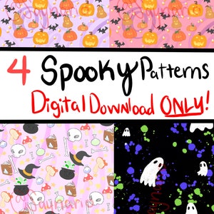 4 Spooky Patterns DIGITAL DOWNLOAD ONLY