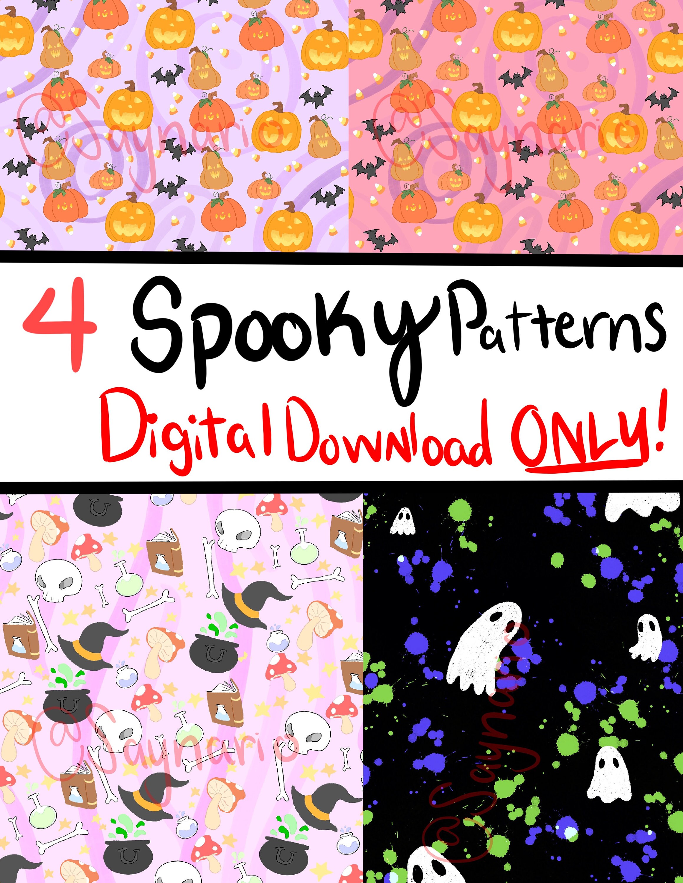4 Spooky Patterns DIGITAL DOWNLOAD ONLY - Etsy
