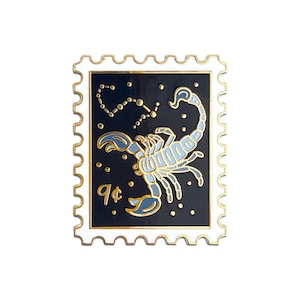 Scorpio Zodiac Enamel Pin // zodiac / star sign / witchy pin / birth month / enamel pin / hard enamel / stamp pin / the scorpion /zodiac pin