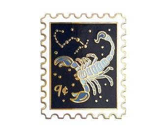 Scorpio Zodiac Enamel Pin // zodiac / star sign / witchy pin / birth month / enamel pin / hard enamel / stamp pin / the scorpion /zodiac pin