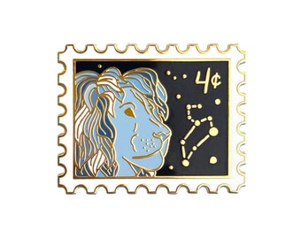 Leo Zodiac Enamel Pin // zodiac / star sign / witchy pin / birth month / enamel pin / hard enamel / stamp pin / the lion / zodiac pin