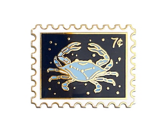 Cancer Zodiac Enamel Pin // zodiac / star sign / witchy pin / birth month / enamel pin / hard enamel / stamp pin / the crab / zodiac pin