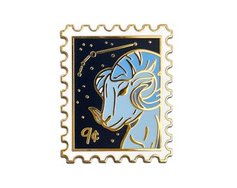 Aries Zodiac Enamel Pin // zodiac / star sign / witchy pin / birth month / enamel pin / hard enamel / stamp pin / the ram / zodiac pin