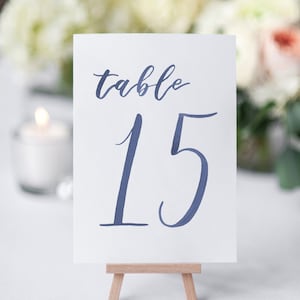 Aquarell Hochzeit Tischzahlen NAVY 11-20 // Tischkarten // Hochzeit // Tischnummern // Papiertisch // Aquarell Karte