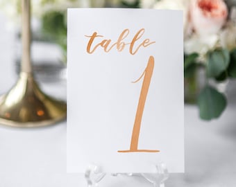 Watercolor Wedding Table Numbers ORANGE // table cards // watercolor // wedding // table numbers // paper table cards // watercolor cards