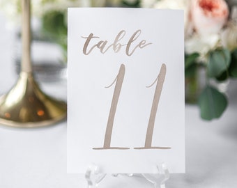NEUTRAL Watercolor Wedding Table Numbers 11-20 // table cards // wedding // table numbers // paper table cards // watercolor card