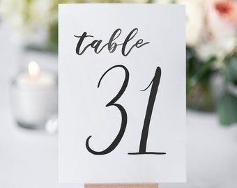 Watercolor Wedding Table Numbers BLACK 31-40 // table cards // wedding // table numbers // paper table cards // watercolor card