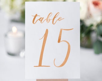 Watercolor Wedding Table Numbers ORANGE 11-20 // table cards // wedding // table numbers // paper table cards // watercolor card