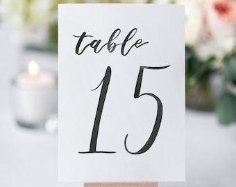 Watercolor Wedding Table Numbers BLACK 11-20 // table cards // wedding // table numbers // paper table cards // watercolor card