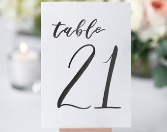 Watercolor Wedding Table Numbers BLACK 21-30 // table cards // wedding // table numbers // paper table cards // watercolor card
